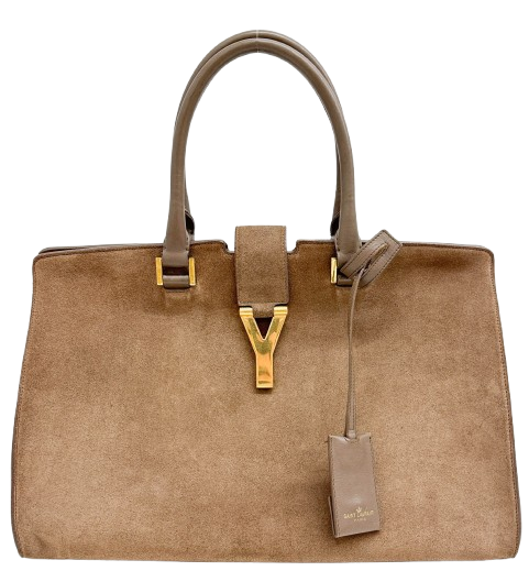 Classic Y Cabas Sandy Brown Suede Bag