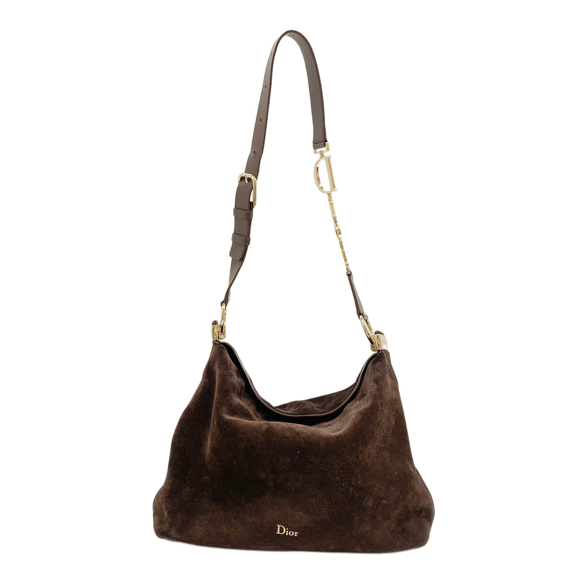 Diorly Brown Suede Shoulder Bag