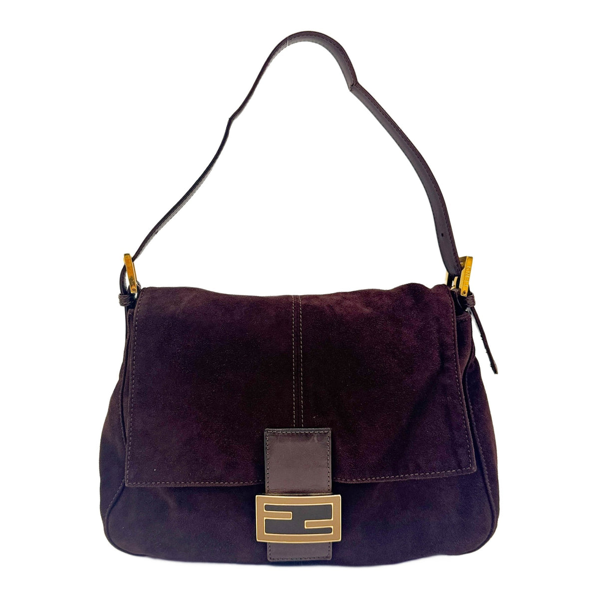 Mamma Baguette Brown Suede Shoulder Bag