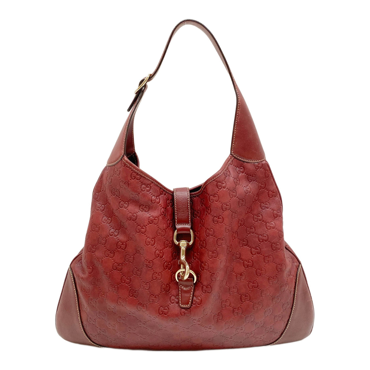 Jackie O' Bouvier Guccissima Red Leather Shoulder Bag
