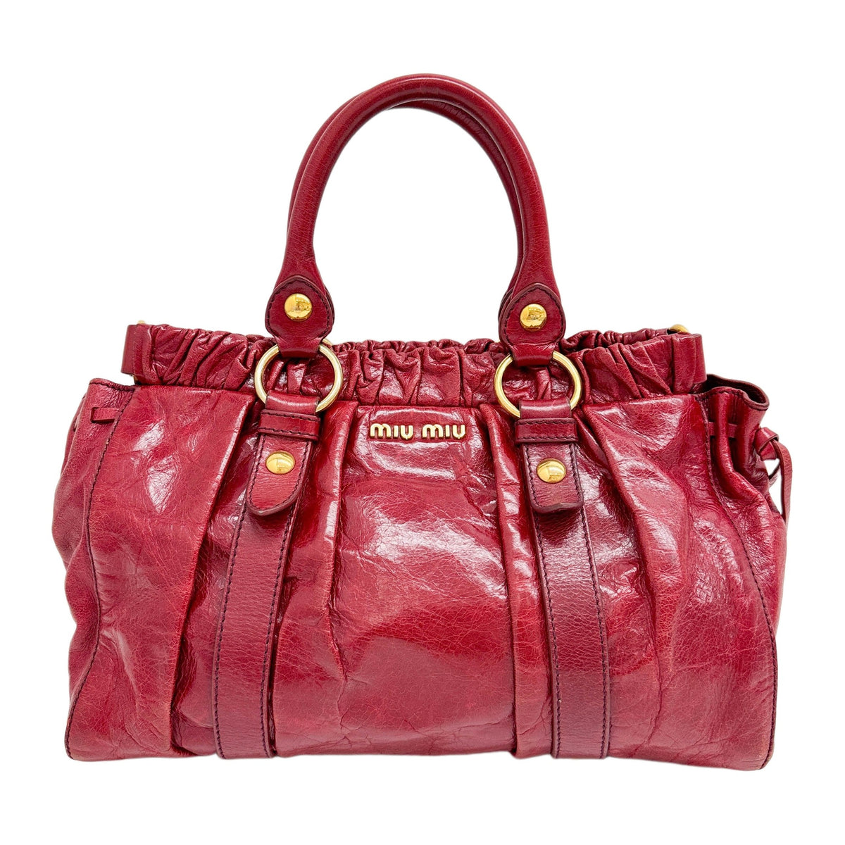 Vitello Red Leather Two Way Bag