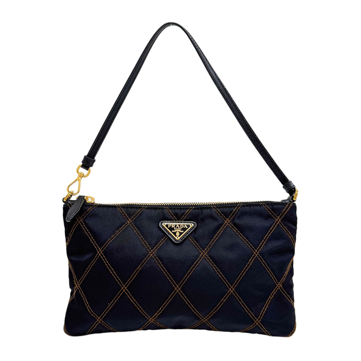 Tessuto Impuntu Black Quilted Nylon Hand Bag