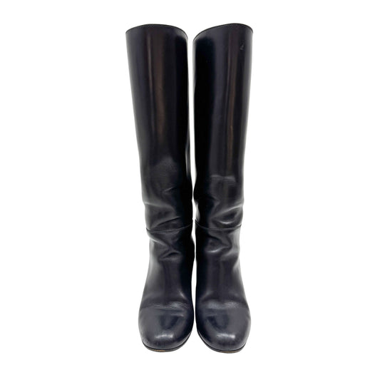 Size 38 EU Black Leather Long Boots