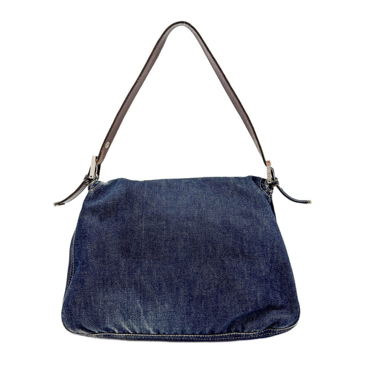 Mamma Baguette Blue Denim Shoulder Bag