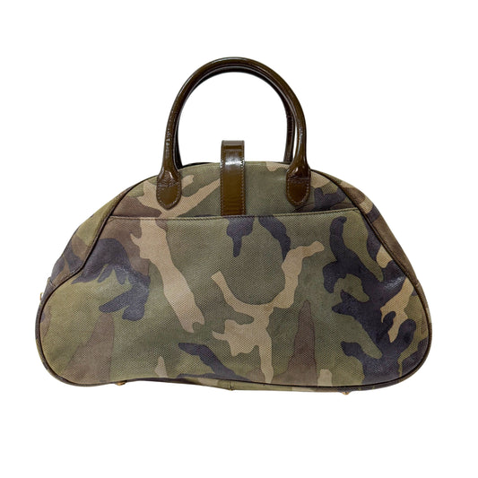 Vintage Green Camouflage Canvas Hand Bag