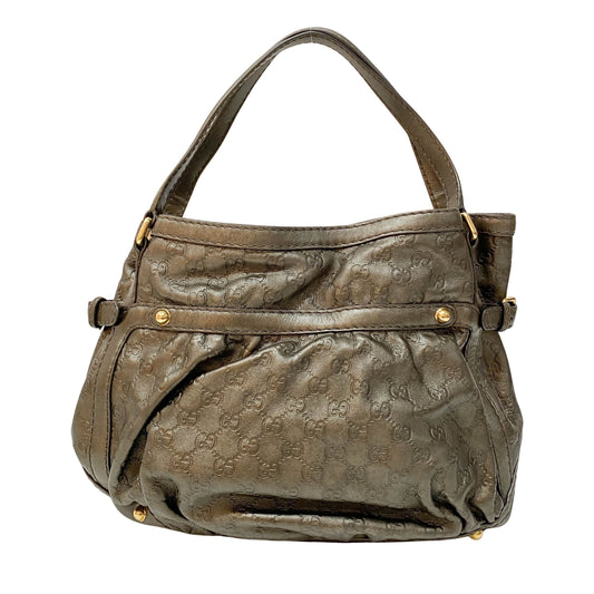 Guccisima Metalic Green Leather Hobo Shoulder Bag