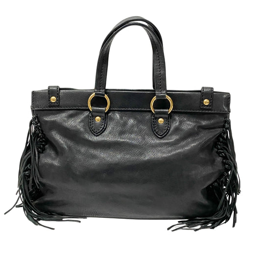 Vitello Caribu Black Calfskin Leather Hand Bag