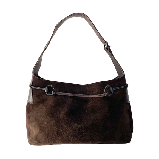 Vintage Brown Suede Shoulder Bag