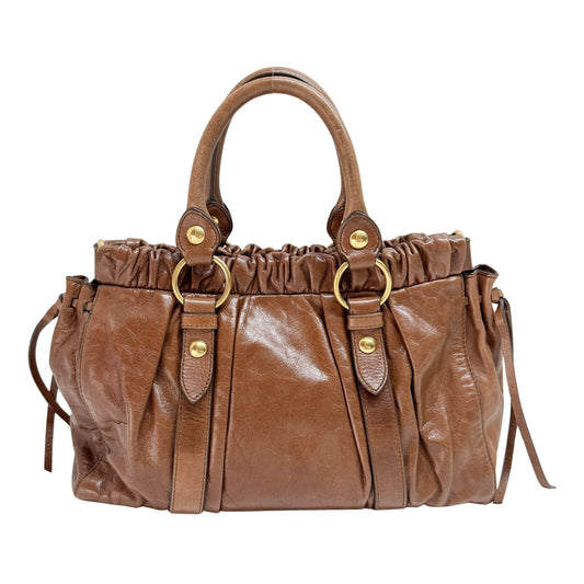 Vitello Brown Leather Two Way Bag