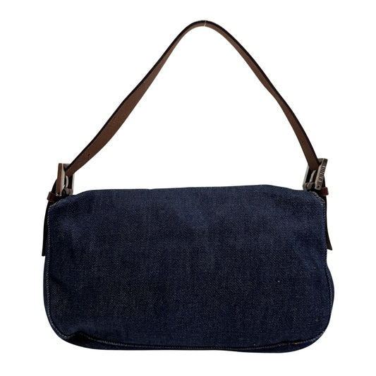 Baguette Blue Denim Shoulder Bag