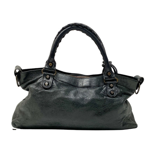 Mini City Black Calfskin Leather Two Way Bag