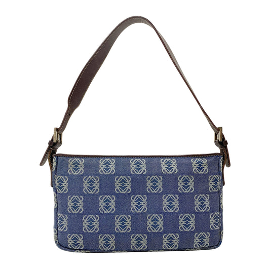 Vintage Blue Canvas Shoulder Bag