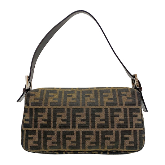 Baguette Brown Canvas Shoulder Bag