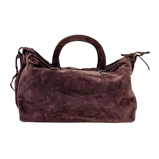 Vintage Brown Suede Hand Bag