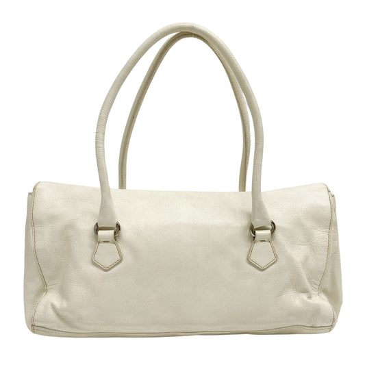 Vintage White Leather Shoulder Bag