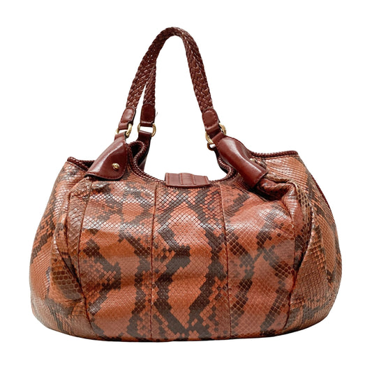 Marrakech Red Embossed Python Hobo Bag