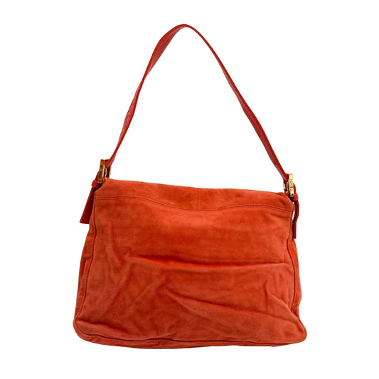 Mamma Baguette Orange Suede Shoulder Bag