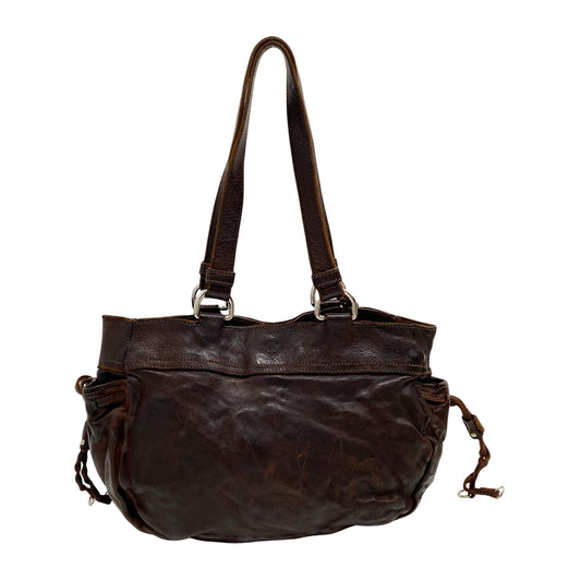 VIintage Brown Leather Shoulder Bag