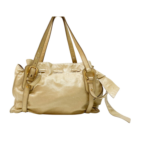 Vintage Yellow Leather Shoulder Bag