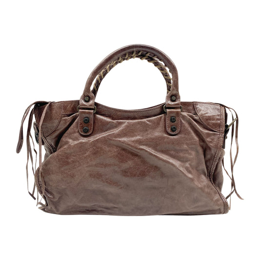 The City Brown Leather Hand Bag