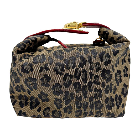 Brown Leopard Canvas Pouch