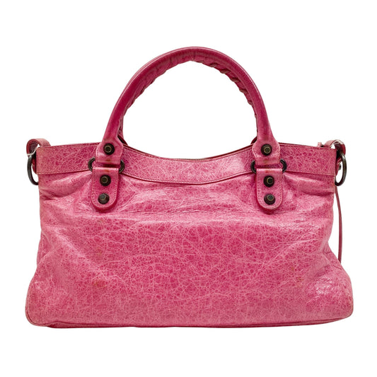 The First Pink Leather Hand Bag