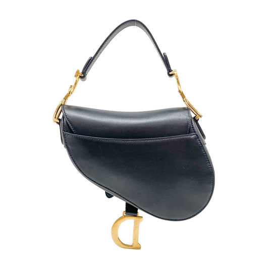 Black Leather Saddle Bag