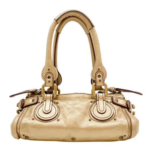 Paddington Mini Gold Leather Shoulder Bag