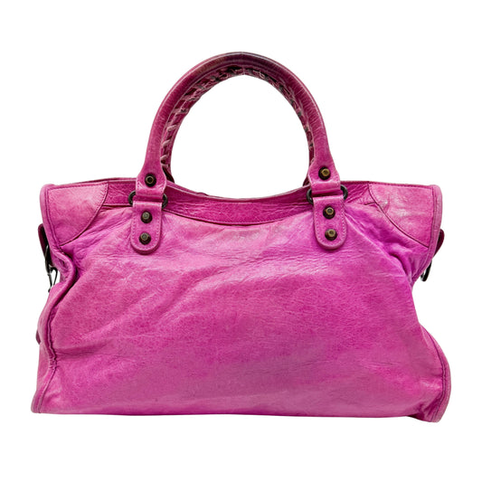 The City Pink Calfskin Leather Two Way Bag