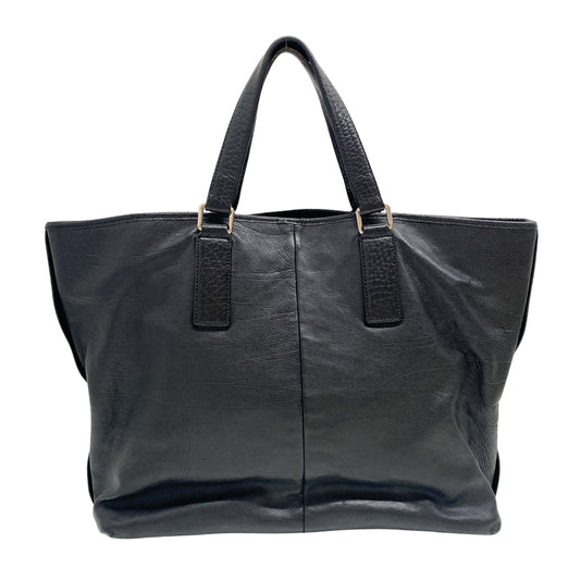 Black Leather Tote Bag