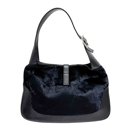 Jackie Black Velvet Shoulder Bag