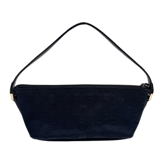 GG Black Canvas Boat Shoulder Bag