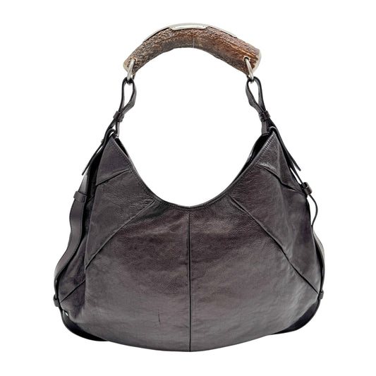 Mombasa Black Leather Shoulder Bag