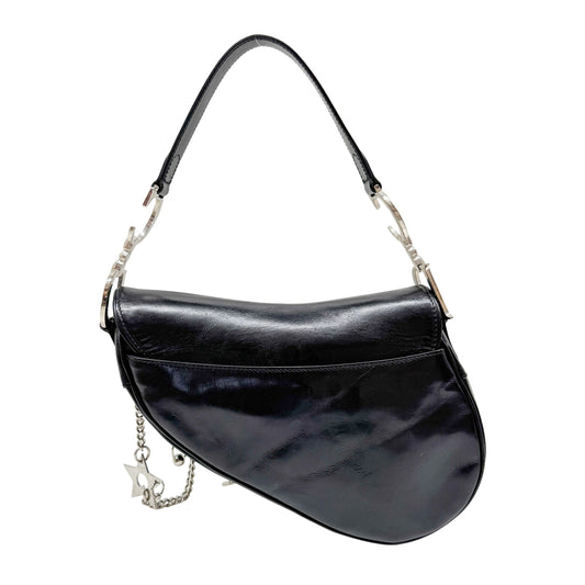 Hardcore Piercing Black Leather Shoulder Bag