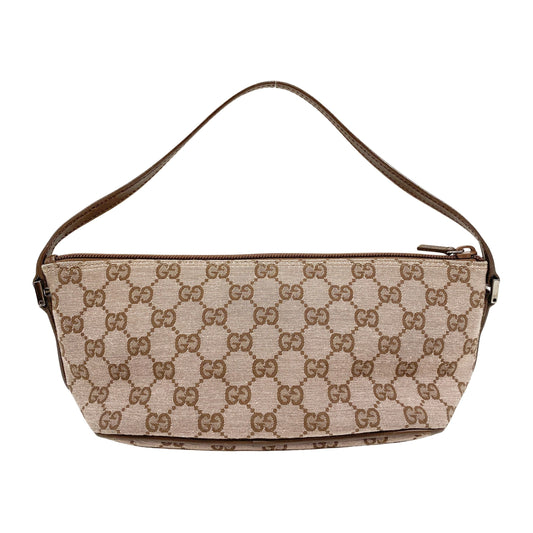 GG Canvas Brown Boat Shoulder Bag