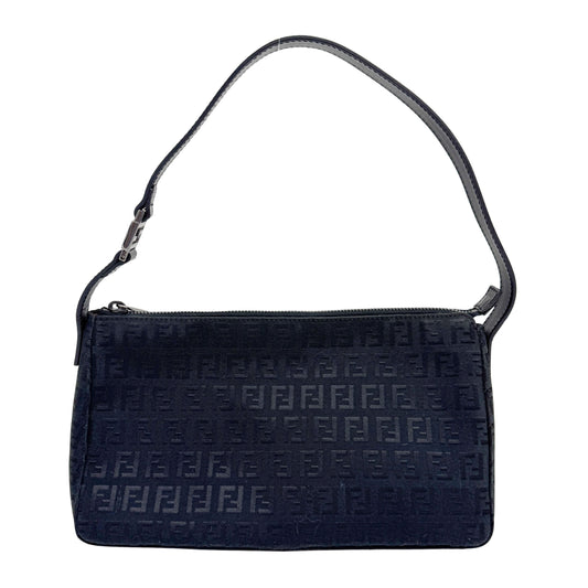 Zucca Black Canvas Shoulder Bag