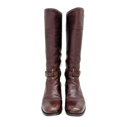 Size 40 EU Brown Leather Long Boots