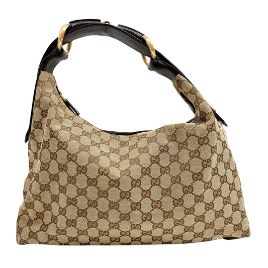 Horsebit Brown GG Canvas Hobo Bag