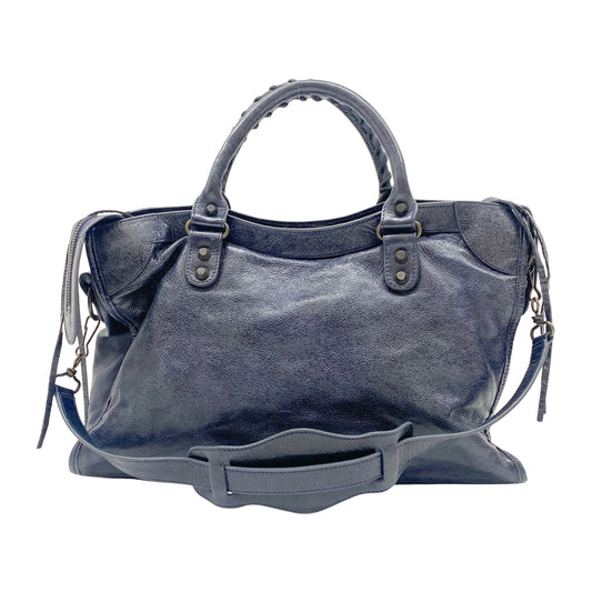 The City Navy Leather Bag