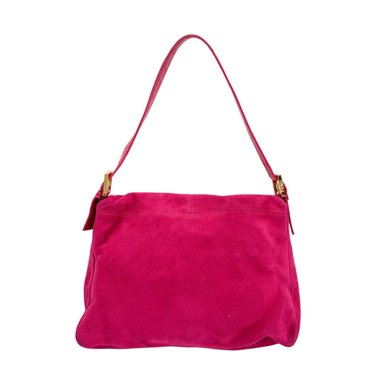 Mamma Baguette Pink Suede Shoulder Bag
