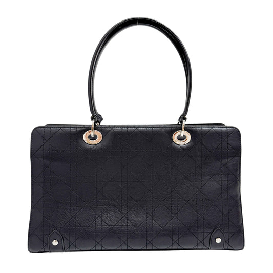 Lady Dior Black Leather Shoulder Bag