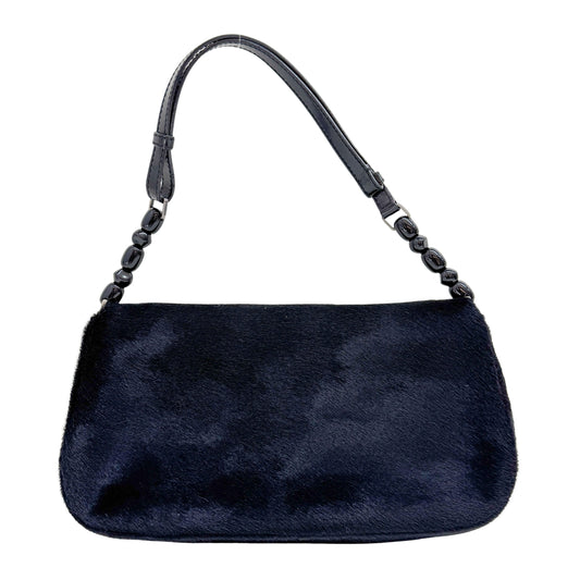 Malice Gold Beaded Pony Hair Shoulder Bag