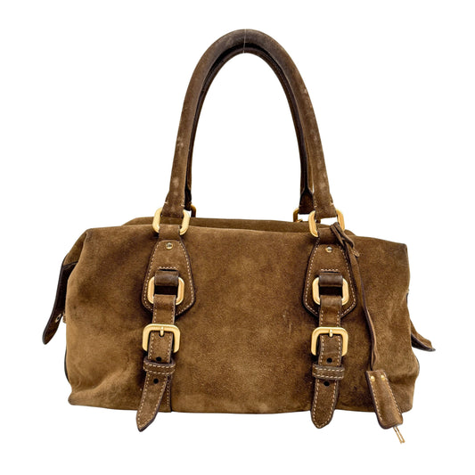 Vintage Brown Suede Hand Bag