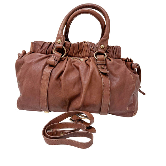 Vittelo Brown Leather Hand Bag