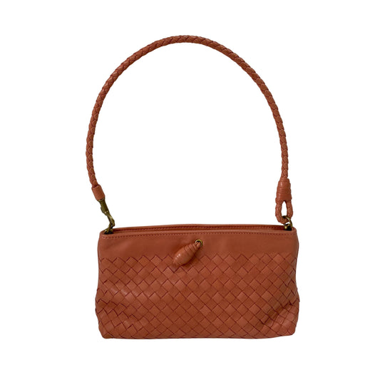 Intrecciato Pink Leather Shoulder Bag