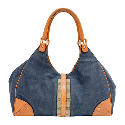 New Jackie Navy Denim Shoulder Bag