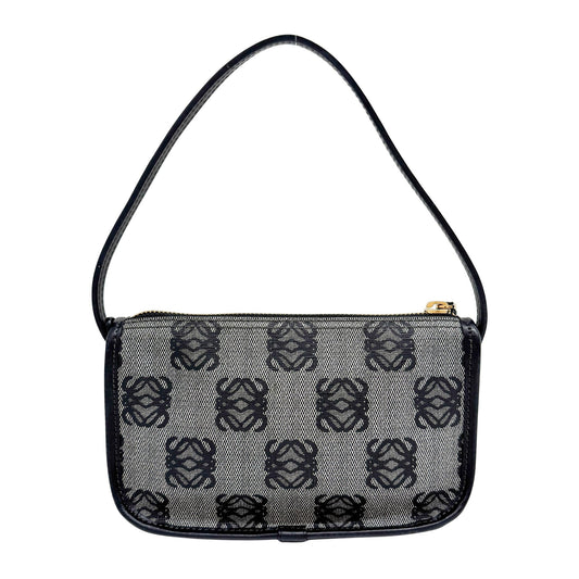 Anagram Grey Coated Canvas Pouch