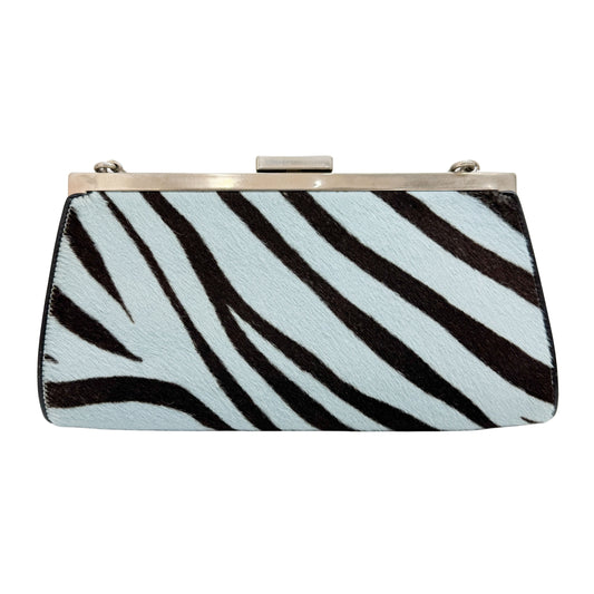 Blue Zebra Print Pony Hair Shoulder bag