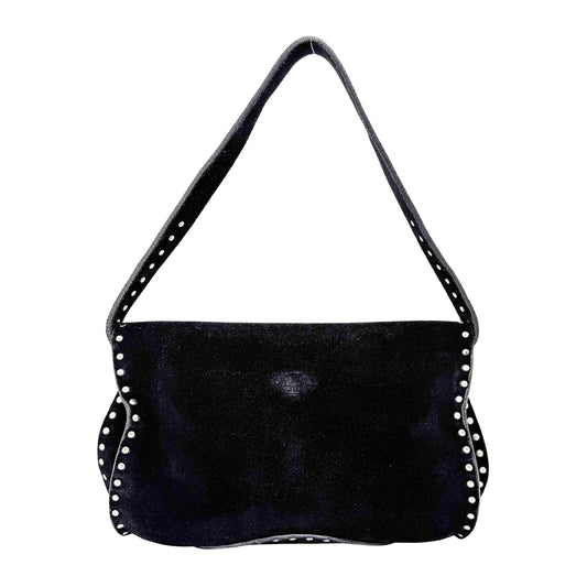 Black Suede Shoulder Bag