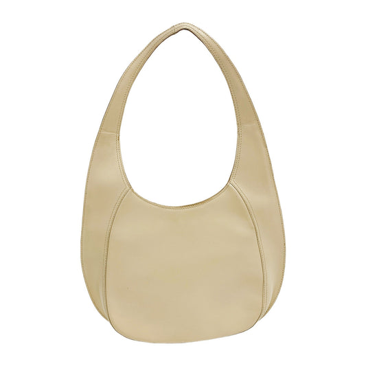 Beige Leather Shoulder Bag
